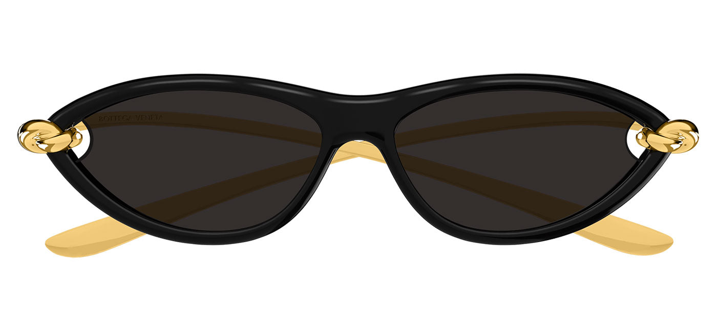Bottega Veneta BV1390S Sunglasses - Black / Gold / Grey