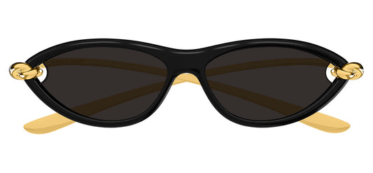 Bottega Veneta BV1390S Sunglasses - Black / Gold / Grey