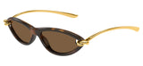 Bottega Veneta BV1390S Sunglasses - Havana / Gold / Brown