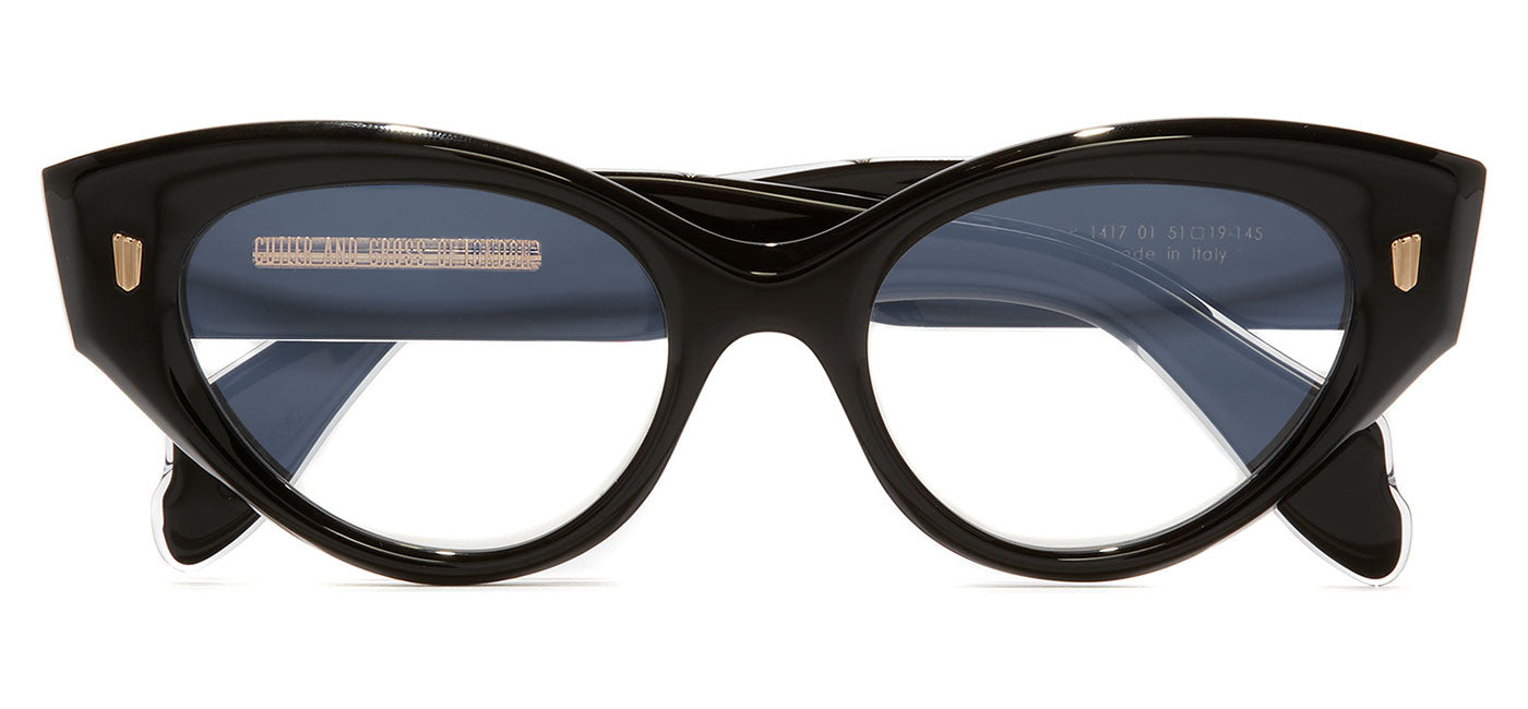 Cutler and Gross 1417 Glasses - Black on Crystal