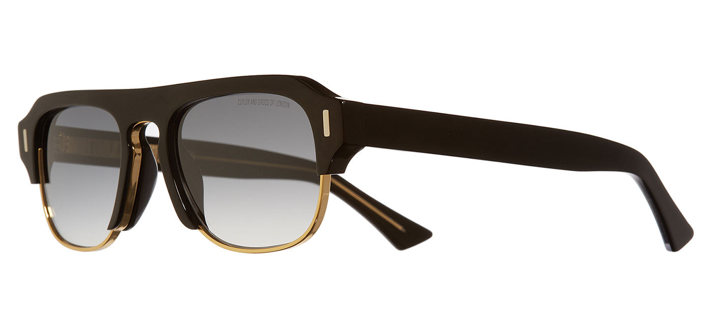 Cutler and Gross 1353 Sunglasses - Black Taxi & Gold / Grey Gradient