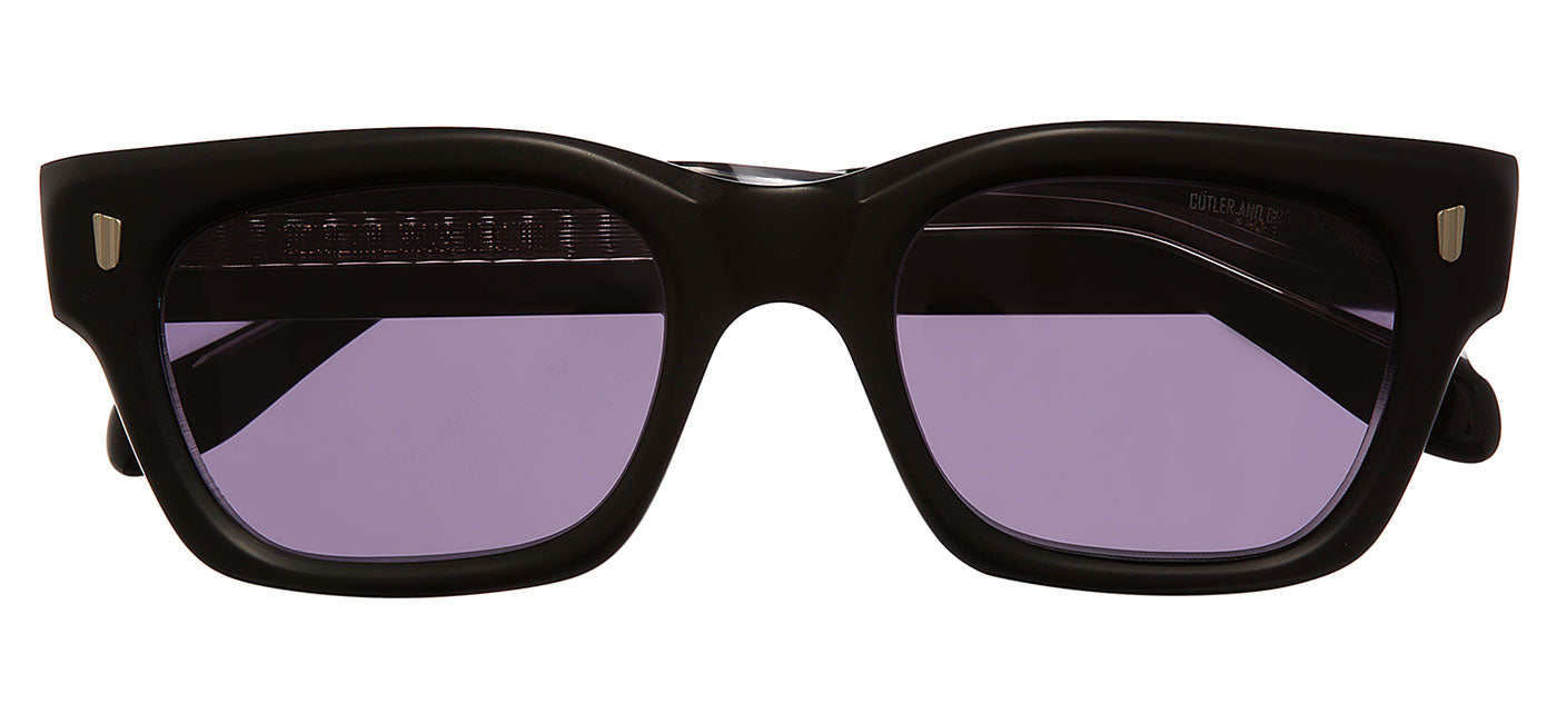 Cutler and Gross 1391 Sunglasses - Matte Black / Violet
