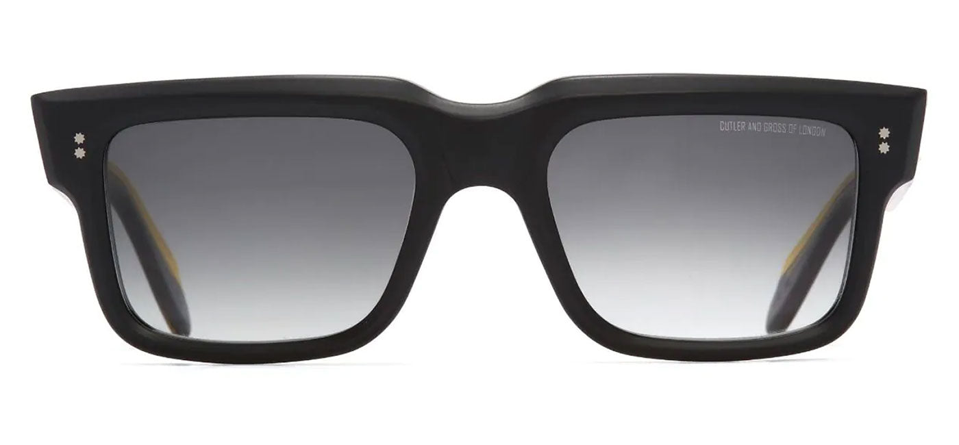 Cutler and Gross 1403 Sunglasses - Matte Black on Shiny Yellow / Grey Gradient