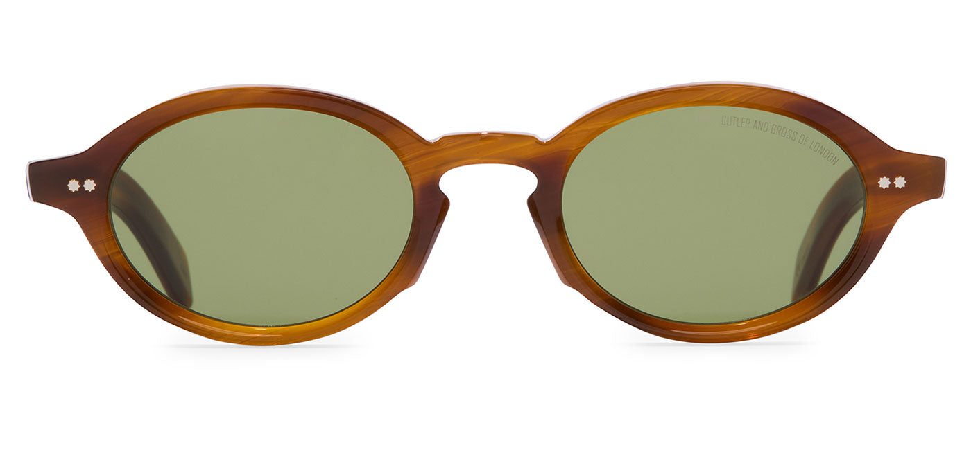Cutler and Gross GR13 Sunglasses - Mustard Havana / Green