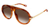 Chloe CH0357S Sunglasses - Havana & Gold / Brown Gradient