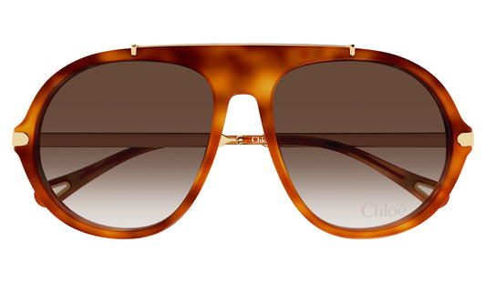 Chloe CH0357S Sunglasses - Havana & Gold / Brown Gradient