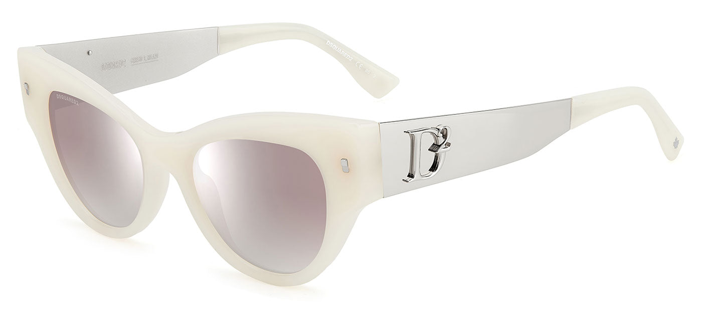DSQUARED2 0062/S Sunglasses - Ivory / Brown Gradient Silver Mirror