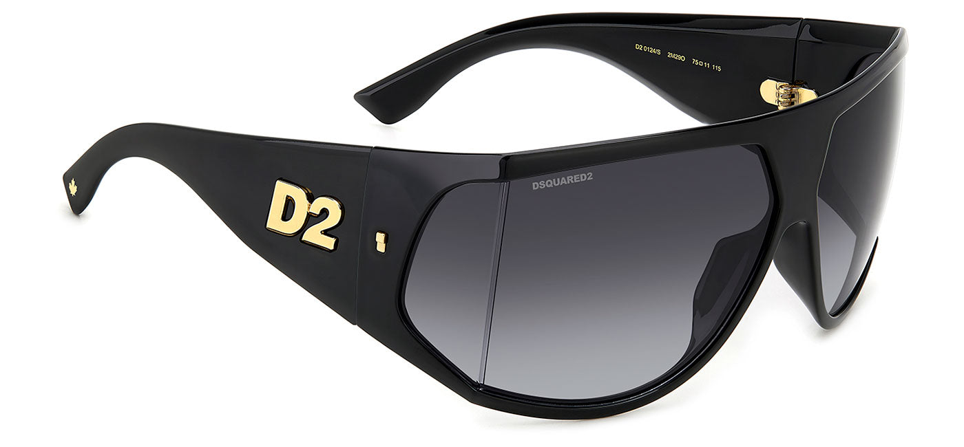 DSQUARED2 0124/S Sunglasses - Black / Dark Grey Gradient