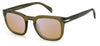 David Beckham DB7076/S Sunglasses - Olive / Blue Copper Mirror