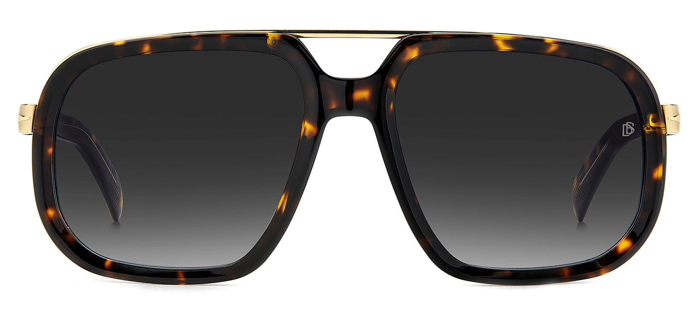 David Beckham DB7101/S Sunglasses - Black Gold / Brown Shaded