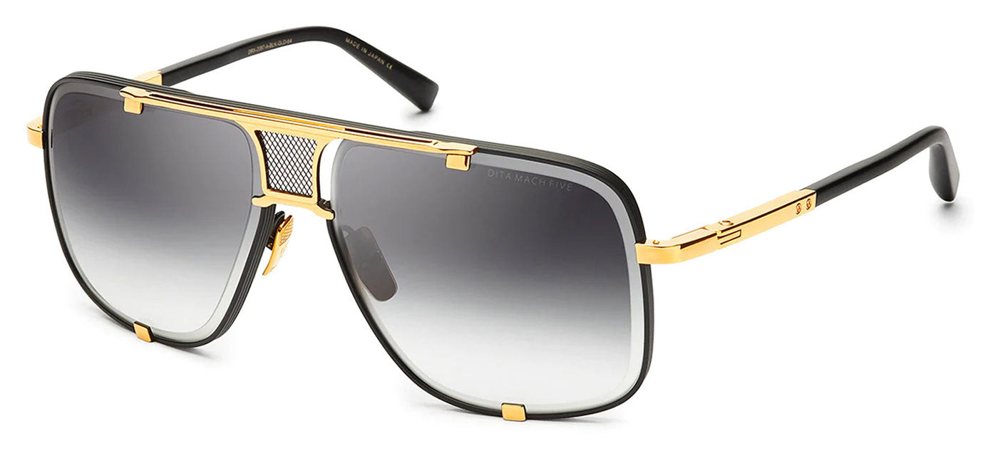 DITA Mach-Five Sunglasses - Matte Black and Yellow Gold / Grey Gradient