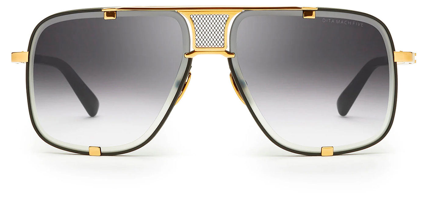 DITA Mach-Five Sunglasses - Matte Black and Yellow Gold / Grey Gradient