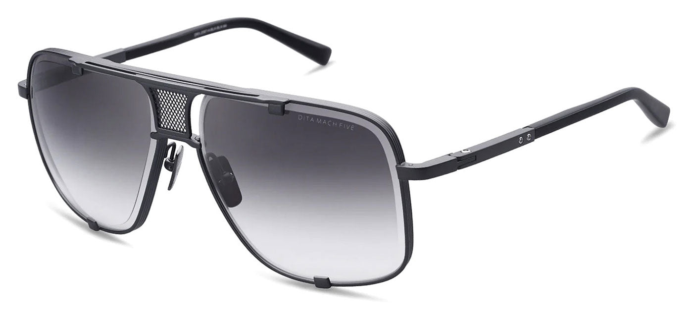 DITA Mach-Five Sunglasses - Black Palladium and Black Iron / Green Gradient