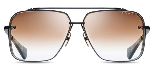 DITA Mach-Six Sunglasses - Black Iron and Black Rhodium / Brown to Clear Gradient