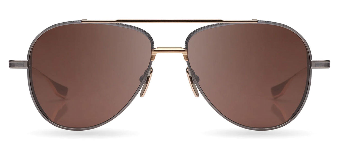 DITA SubSystem Sunglasses - Antique Silver and White Gold / Dark Brown