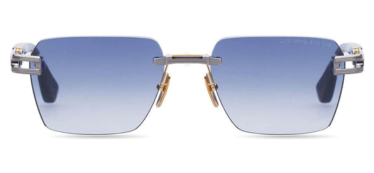 DITA Meta-Evo One Sunglasses - Antique Silver and Blue Swirl / Blue to Clear Gradient