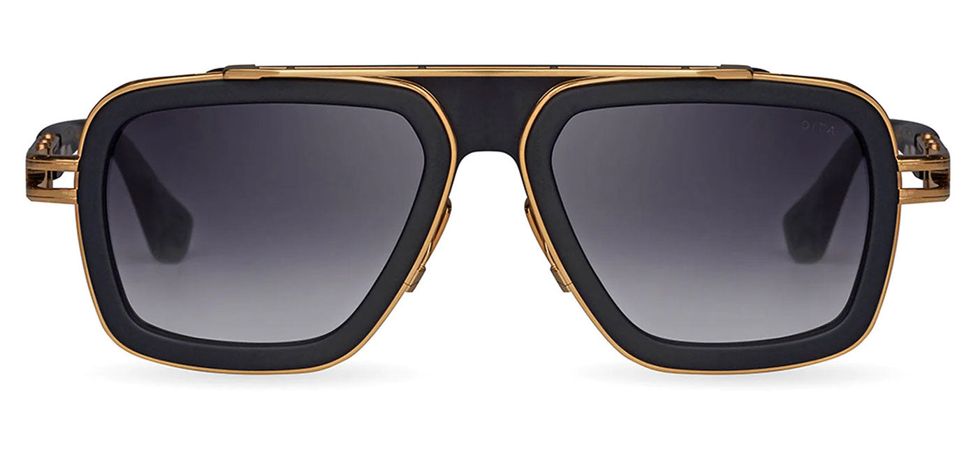 DITA LXN-EVO Sunglasses - Matte Black and Yellow Gold / Dark Grey to Clear Gradient