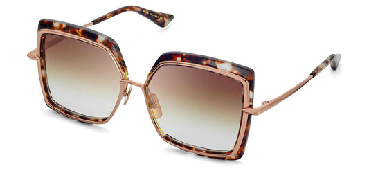 DITA Narcissus Sunglasses - Cream Tortoise and Rose Gold / Dark Brown to Clear Gradient