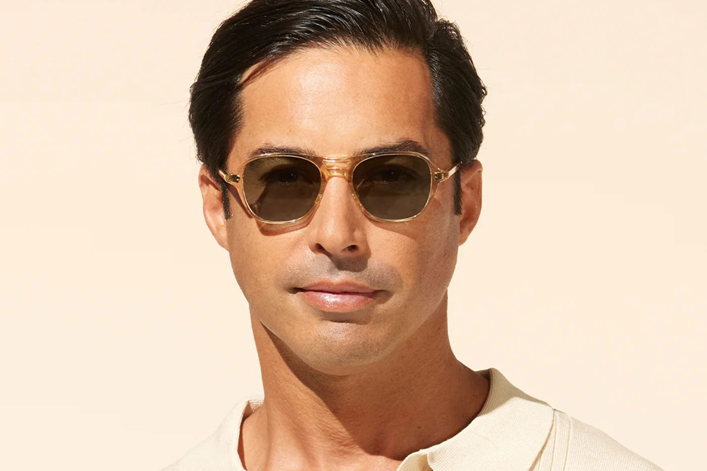 Garrett Leight Doc Sunglasses  - Champagne / Semi-Flat Emerald
