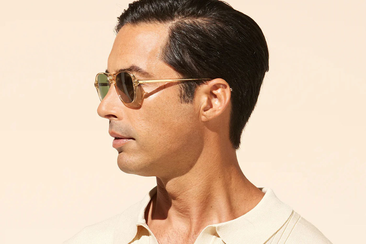 Garrett Leight Doc Sunglasses  - Champagne / Semi-Flat Emerald