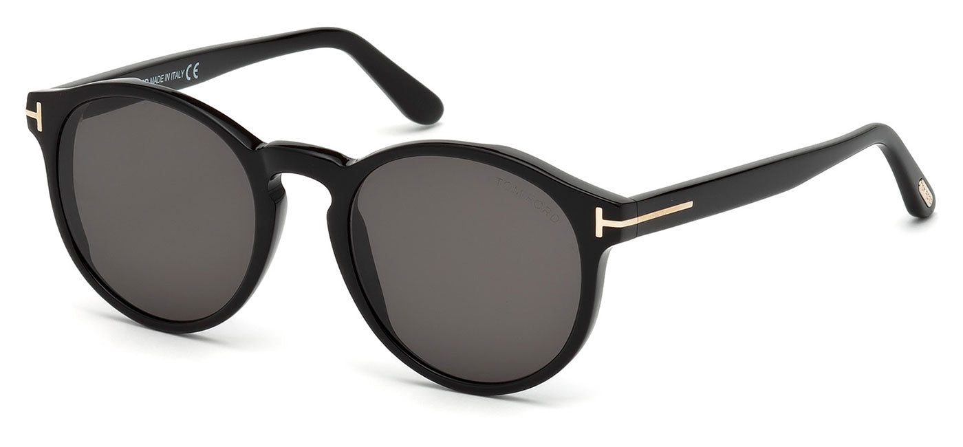 Tom Ford FT0591 Ian 02 Sunglasses - Shiny Black / Grey