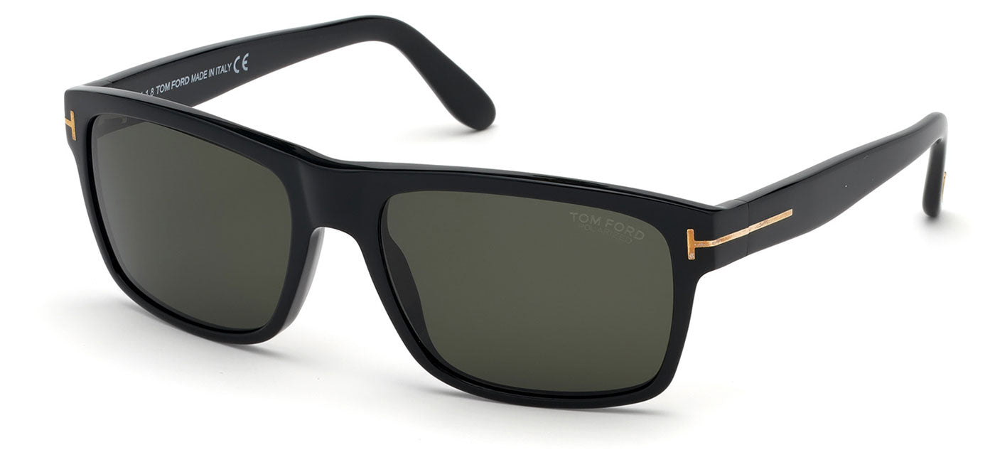 Tom Ford FT0678 August Sunglasses - Shiny Black / Smoke Polarised