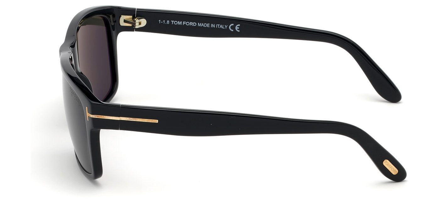 Tom Ford FT0678 August Sunglasses - Shiny Black / Smoke Polarised