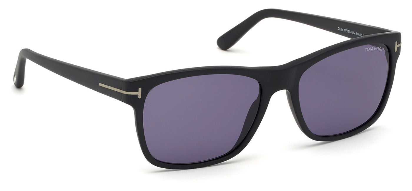 Tom Ford FT0698 Giulio Sunglasses - Matte Black / Blue