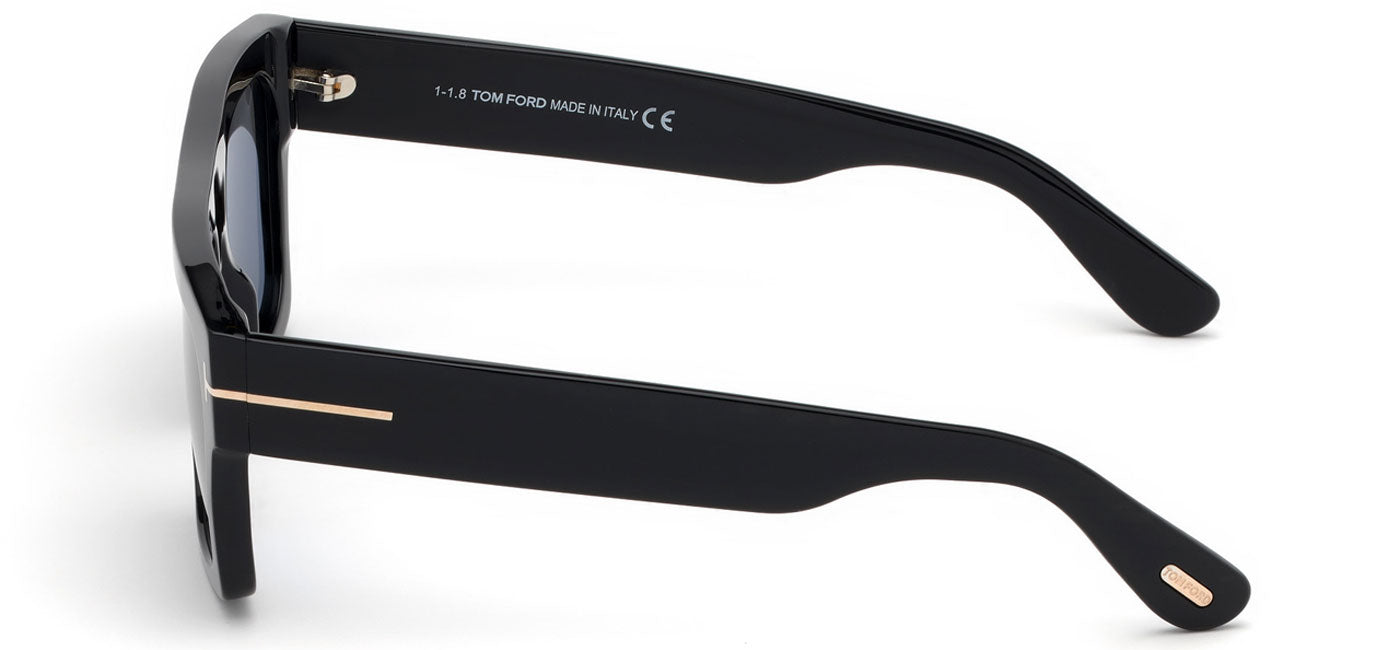 Tom Ford FT0711 Fausto Sunglasses - Shiny Black / Smoke
