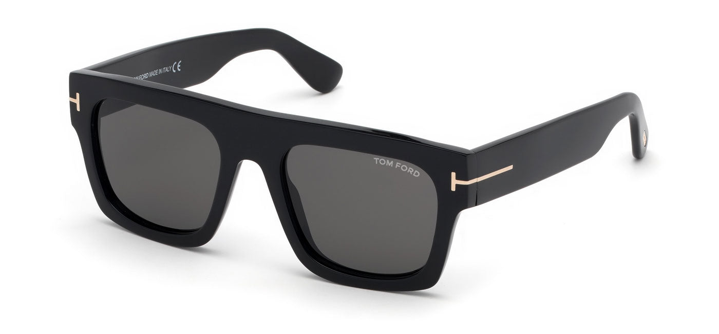 Tom Ford FT0711 Fausto Sunglasses - Shiny Black / Smoke
