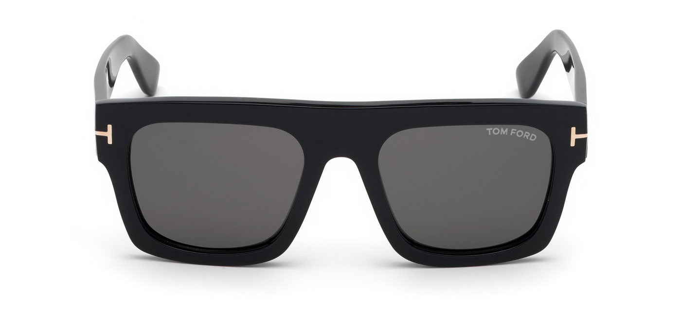 Tom Ford FT0711 Fausto Sunglasses - Shiny Black / Smoke