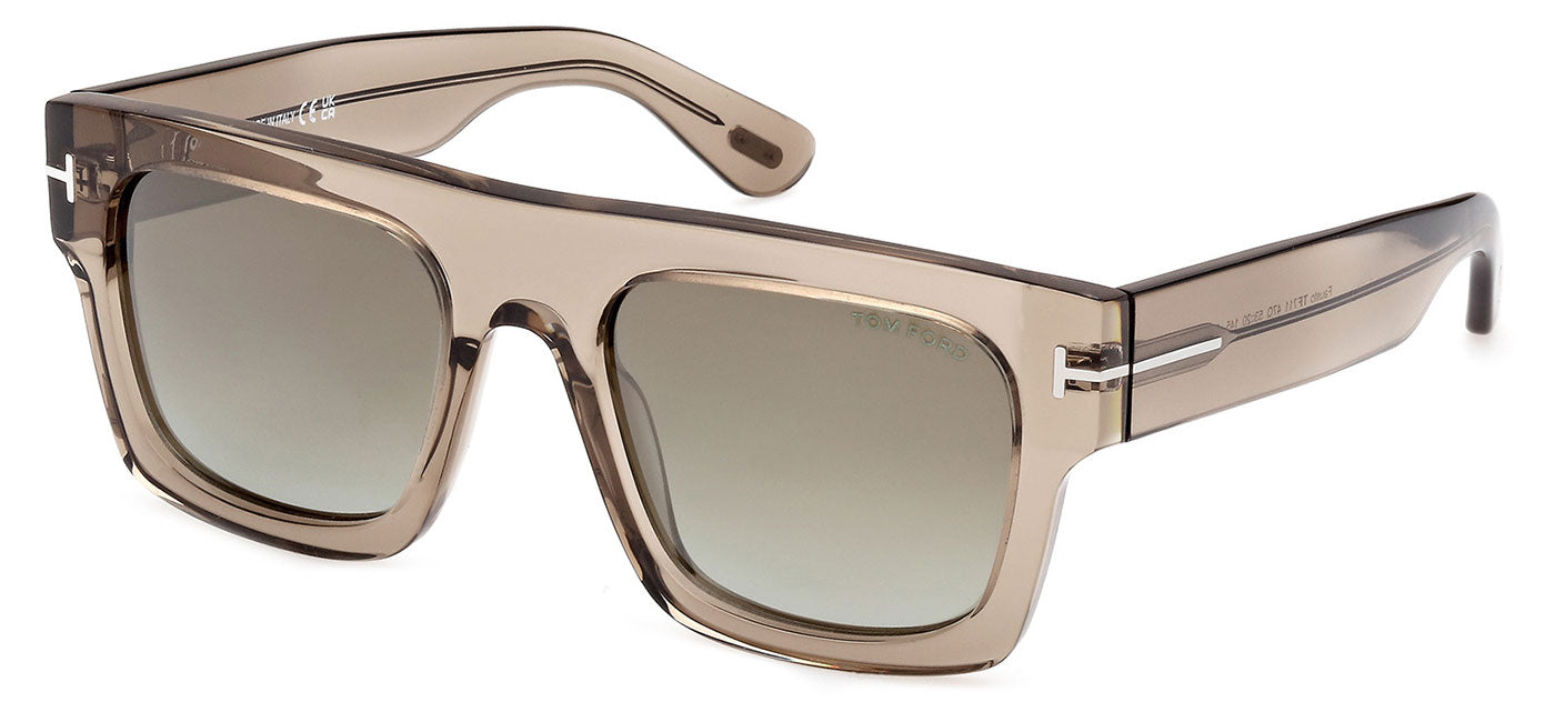 Tom Ford FT0711 Fausto Sunglasses - Light Brown / Green Mirror