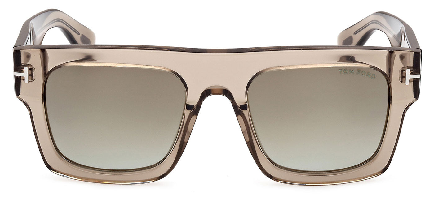 Tom Ford FT0711 Fausto Sunglasses - Light Brown / Green Mirror