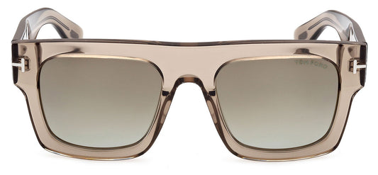 Tom Ford FT0711 Fausto Sunglasses - Light Brown / Green Mirror