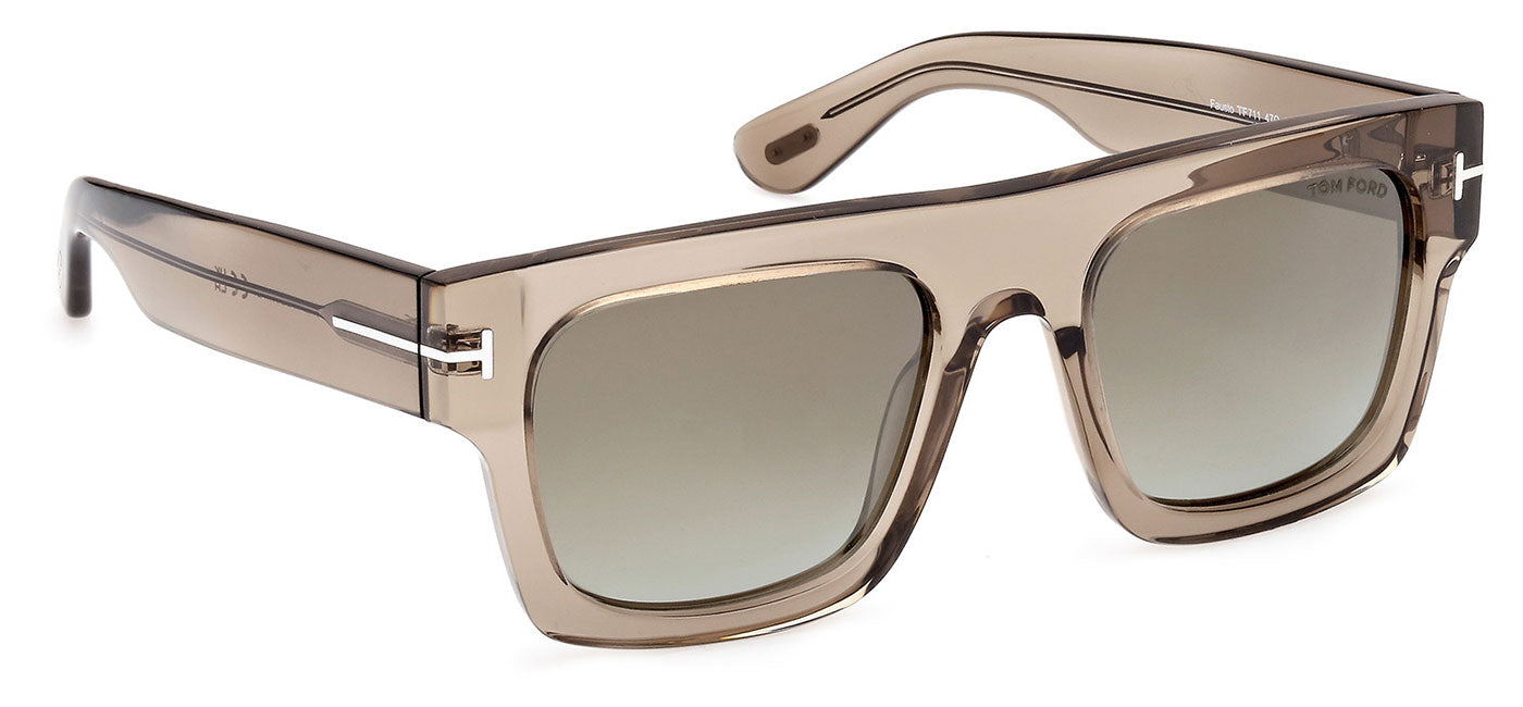 Tom Ford FT0711 Fausto Sunglasses - Light Brown / Green Mirror