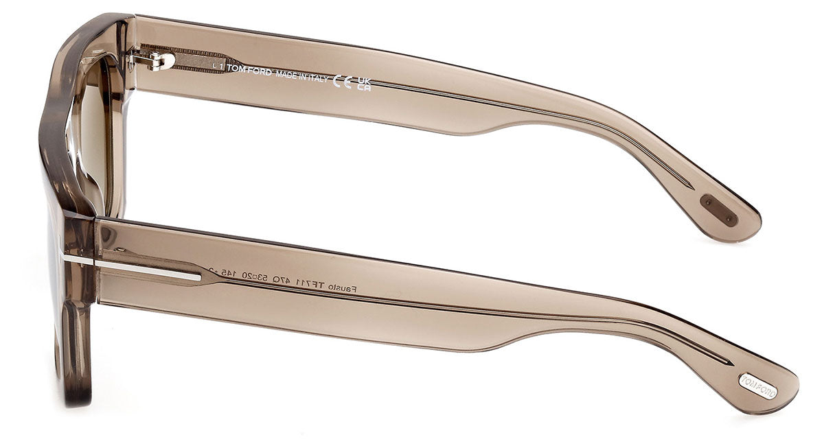 Tom Ford FT0711 Fausto Sunglasses - Light Brown / Green Mirror