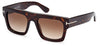 Tom Ford FT0711 Fausto Sunglasses - Dark Havana / Brown Gradient