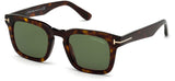 Tom Ford FT0751 Dax Sunglasses - Dark Havana / Green