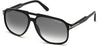 Tom Ford FT0753 Raoul Sunglasses - Shiny Black / Gradient Smoke