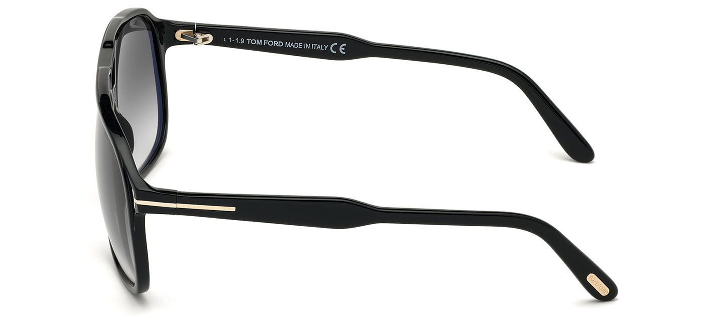 Tom Ford FT0753 Raoul Sunglasses - Shiny Black / Gradient Smoke