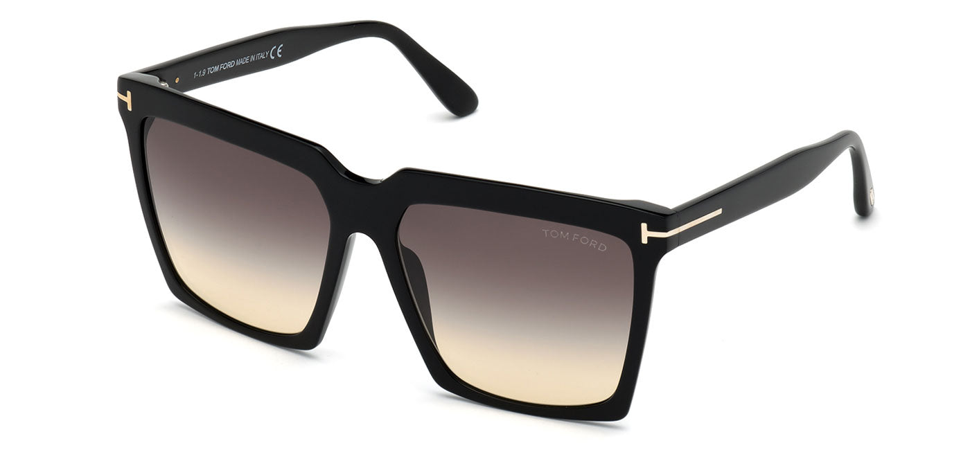 Tom Ford FT0764 Sabrina Sunglasses - Shiny Black / Gradient Smoke