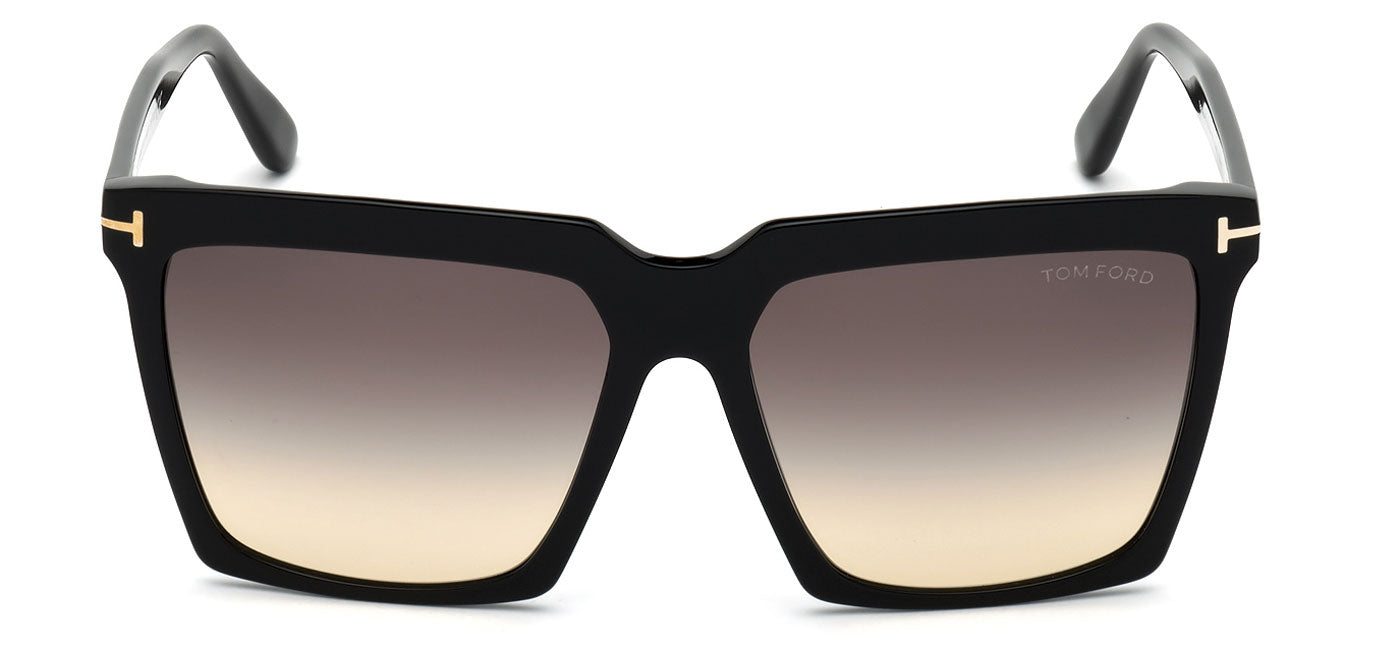 Tom Ford FT0764 Sabrina Sunglasses - Shiny Black / Gradient Smoke