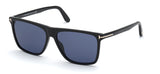 Tom Ford FT0832 Fletcher Sunglasses - Shiny Black / Blue