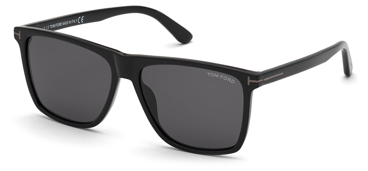 Tom Ford FT0832-N Fletcher Sunglasses - Shiny Black / Smoke