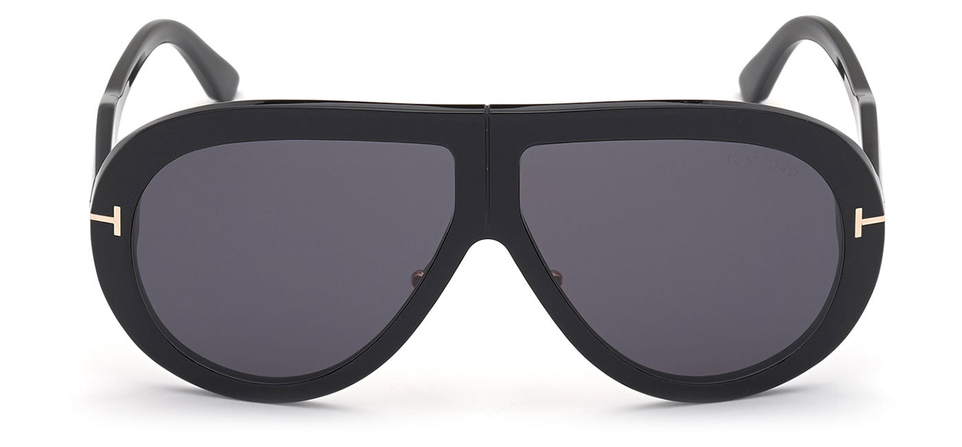 Tom Ford FT0836 Troy Sunglasses - Shiny Black / Smoke