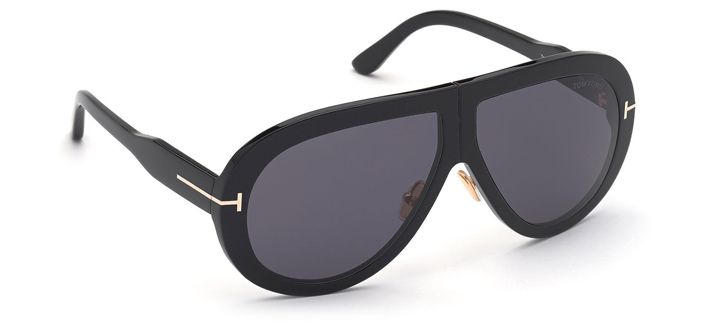 Tom Ford FT0836 Troy Sunglasses - Shiny Black / Smoke