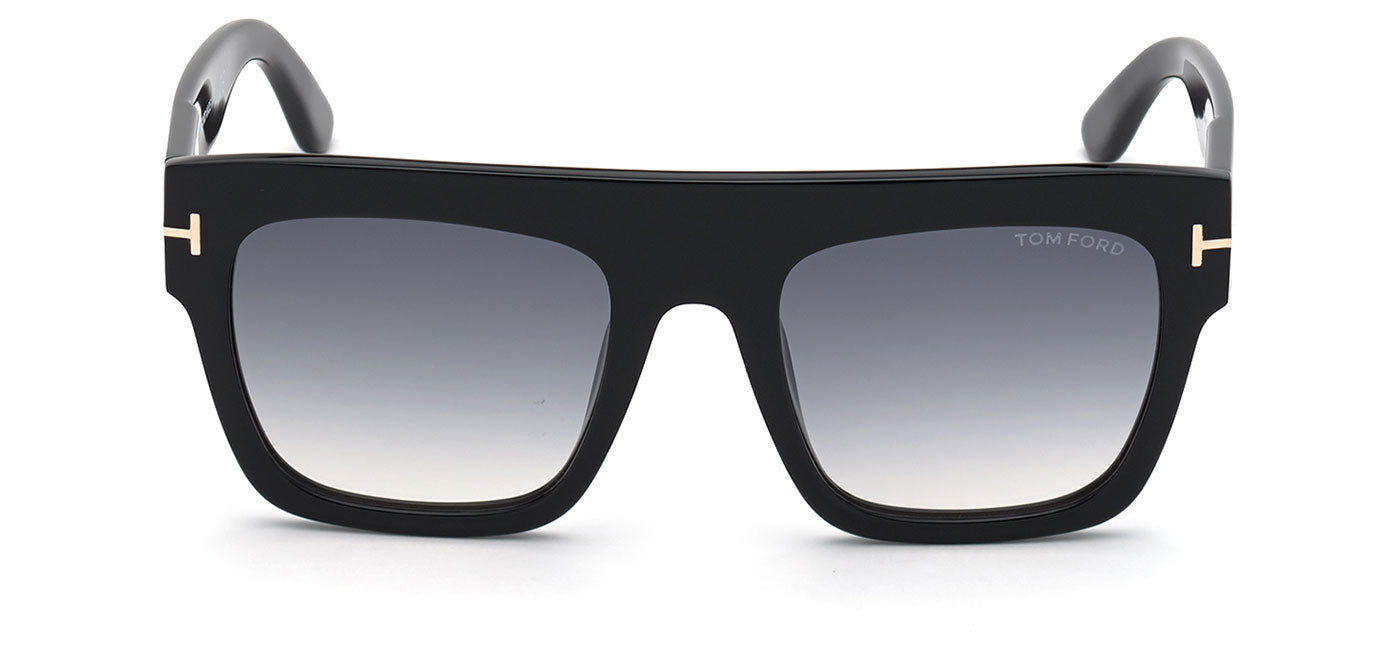 Tom Ford FT0847 Renee Sunglasses - Shiny Black / Gradient Smoke