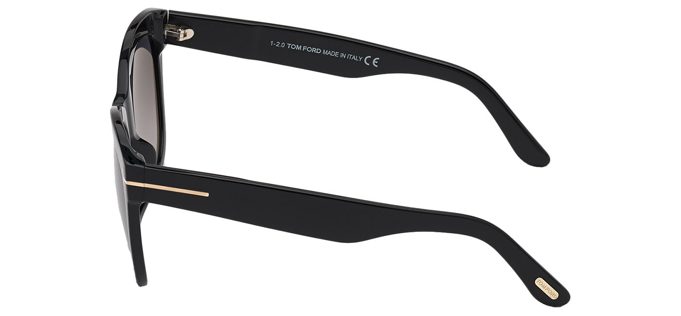 Tom Ford FT0870 Wallace Sunglasses - Shiny Black / Gradient Smoke