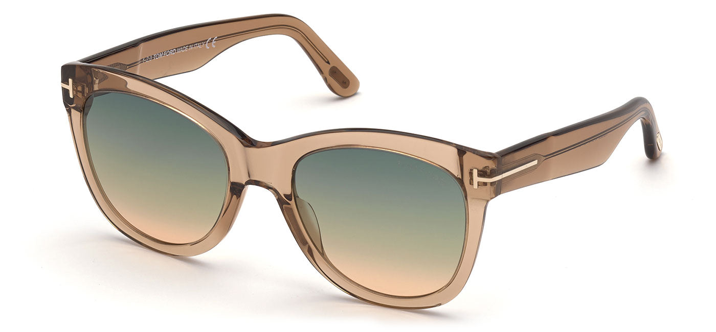 Tom Ford FT0870 Wallace Sunglasses - Shiny Light Brown / Green Gradient