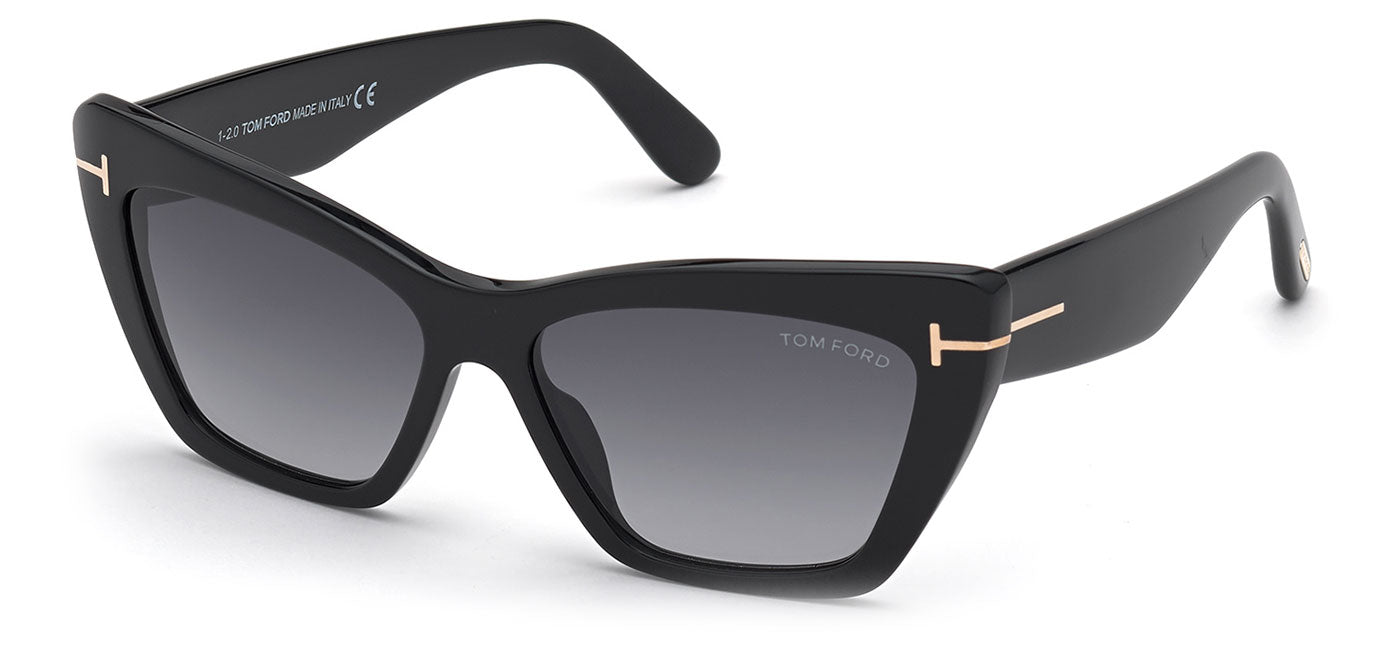 Tom Ford FT0871 Wyatt Sunglasses - Shiny Black / Gradient Smoke